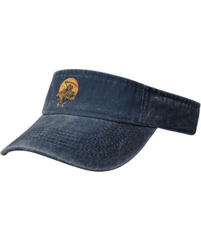 Handsome Pumpkin Riding a Horse Sun Visor Hats for Women Men Sun Hat Cotton Golf Hat Vintage Baseball Cap Navy Blue $13.05 Vi...