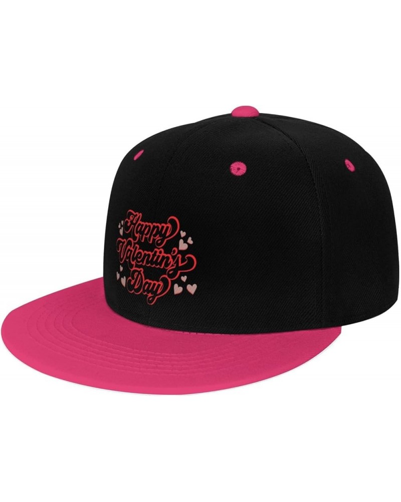 Valentine Day Snapback Hat for Men Women Baseball Cap Trucker Flat Bill Hats Dad Caps Pink $14.30 Baseball Caps