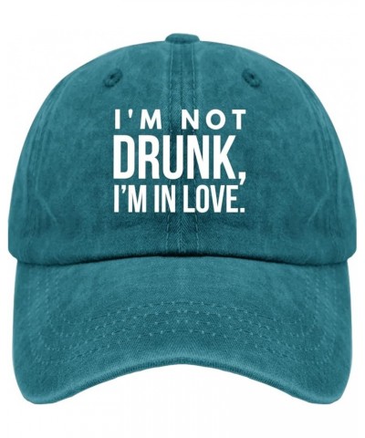 I'm Not Drunk, I'm in Love Caps USA Hat Pigment Black Womens Golf Hat Gifts for Boyfriends Baseball Hats Cyan Blue $11.39 Buc...