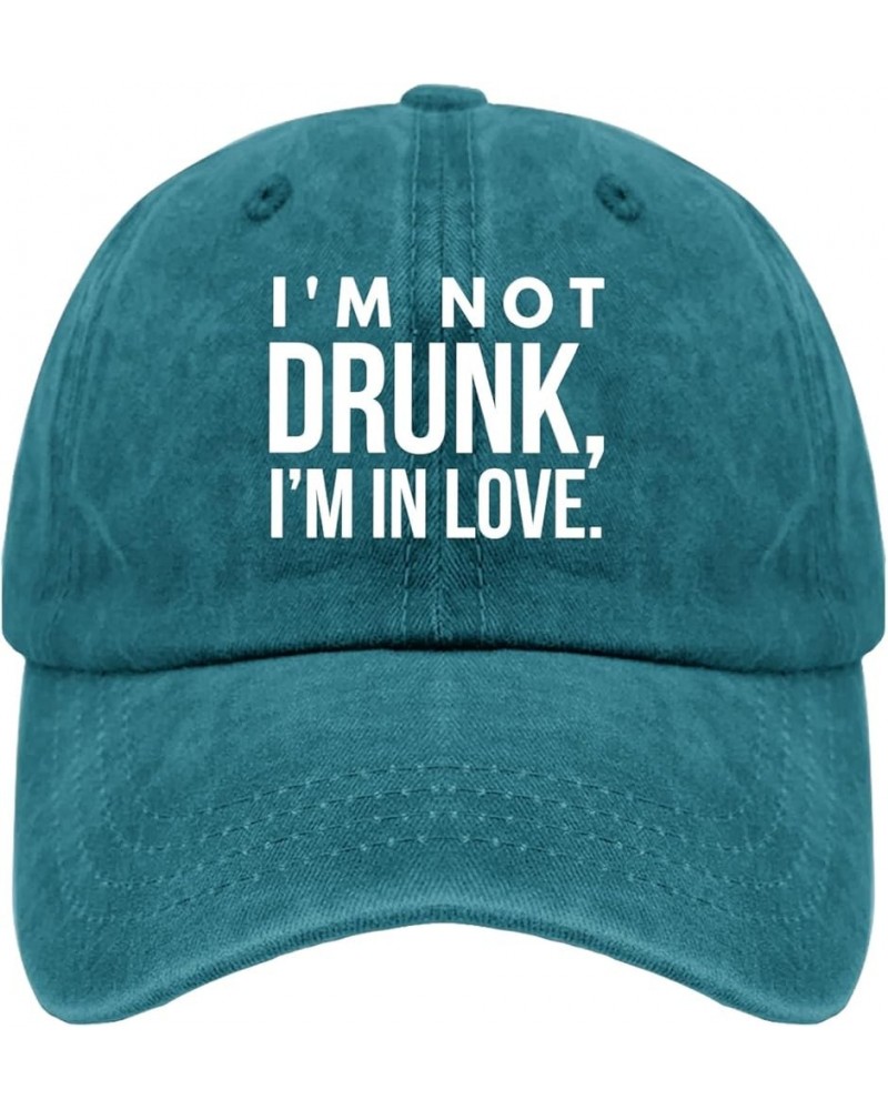 I'm Not Drunk, I'm in Love Caps USA Hat Pigment Black Womens Golf Hat Gifts for Boyfriends Baseball Hats Cyan Blue $11.39 Buc...