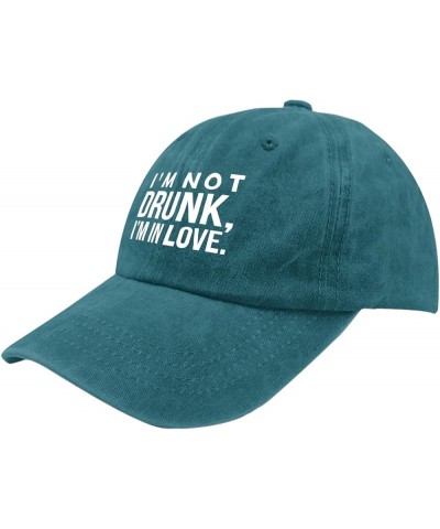 I'm Not Drunk, I'm in Love Caps USA Hat Pigment Black Womens Golf Hat Gifts for Boyfriends Baseball Hats Cyan Blue $11.39 Buc...