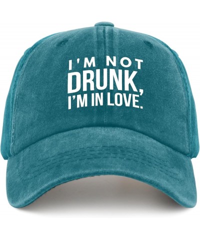 I'm Not Drunk, I'm in Love Caps USA Hat Pigment Black Womens Golf Hat Gifts for Boyfriends Baseball Hats Cyan Blue $11.39 Buc...