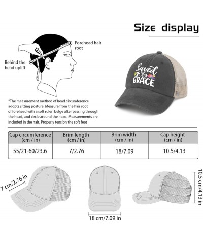 Saved by Grace Cap Custom Baseball Cap AllBlack Custom Hat Gifts for Her Running Caps Gray02 $10.63 Sun Hats