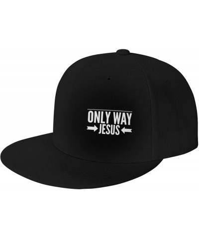 Only Way is Jesus Christian Trucker Hat Men Baseball Cap Women Dad Hat Sun Hat Adjustable Ponytail Hat Black Black $9.50 Base...