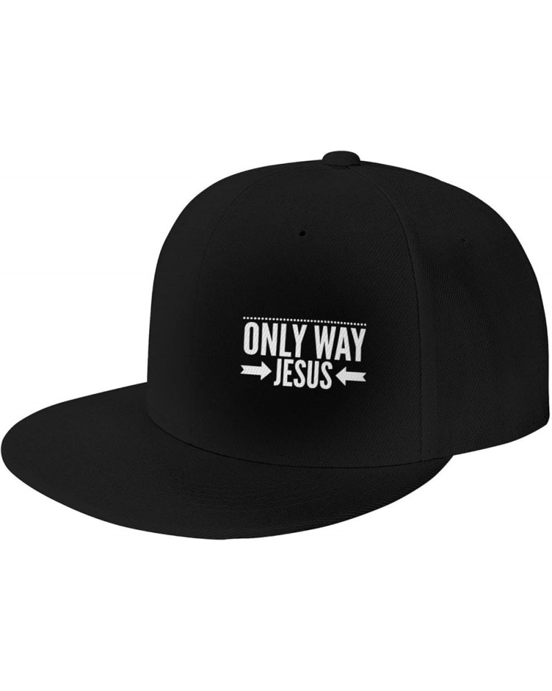 Only Way is Jesus Christian Trucker Hat Men Baseball Cap Women Dad Hat Sun Hat Adjustable Ponytail Hat Black Black $9.50 Base...