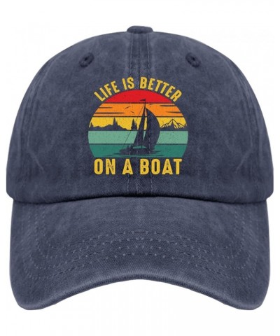 Life is Better On A Boat Sun Hat Runners Hat Pigment Black Hat for Women Gifts for Daughter Golf Cap Navy Blue3 $10.39 Baseba...