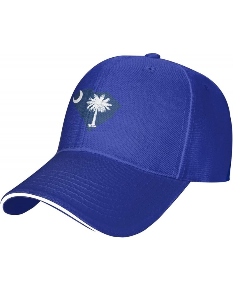 South Carolina Terrain Map Baseball Cap for Men Women Adjustabl Unisex Golf Dad Hat Blue $13.06 Baseball Caps