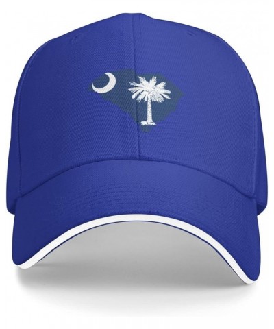 South Carolina Terrain Map Baseball Cap for Men Women Adjustabl Unisex Golf Dad Hat Blue $13.06 Baseball Caps