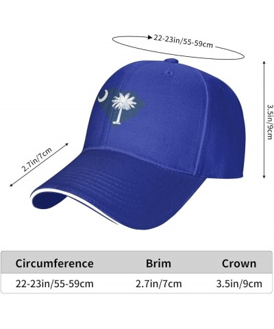 South Carolina Terrain Map Baseball Cap for Men Women Adjustabl Unisex Golf Dad Hat Blue $13.06 Baseball Caps