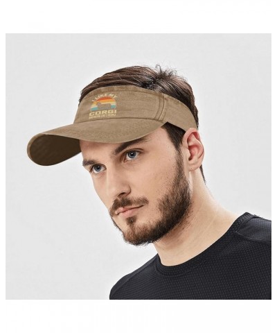 I Like My Corgi and Maybe Like 3 People Hats Sun Visor for Adult Running Caps Trendy Sports Pigment Khaki $12.37 Visors