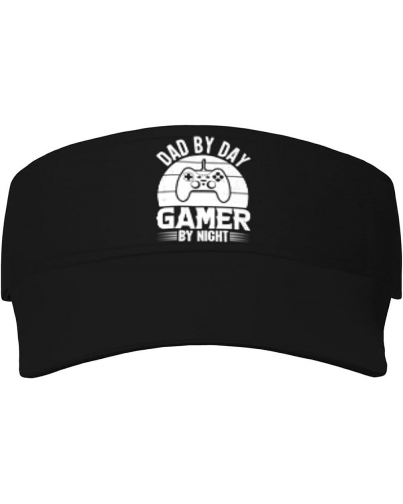 Dad by Day Gamer by Night Visor Cap Outdoor Sporty Fashion Visor Hat for Men Women, for Running, Golf, Tennis Black $18.21 Vi...