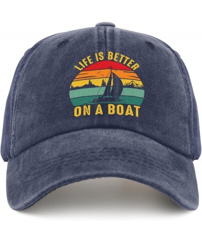 Life is Better On A Boat Sun Hat Runners Hat Pigment Black Hat for Women Gifts for Daughter Golf Cap Navy Blue3 $10.39 Baseba...