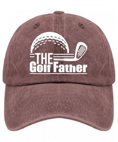 The Golf Father Golf Hat Hunting Hat Pigment Black Hat for Men Gifts for Women Sun Caps Wine Red $9.87 Cowboy Hats