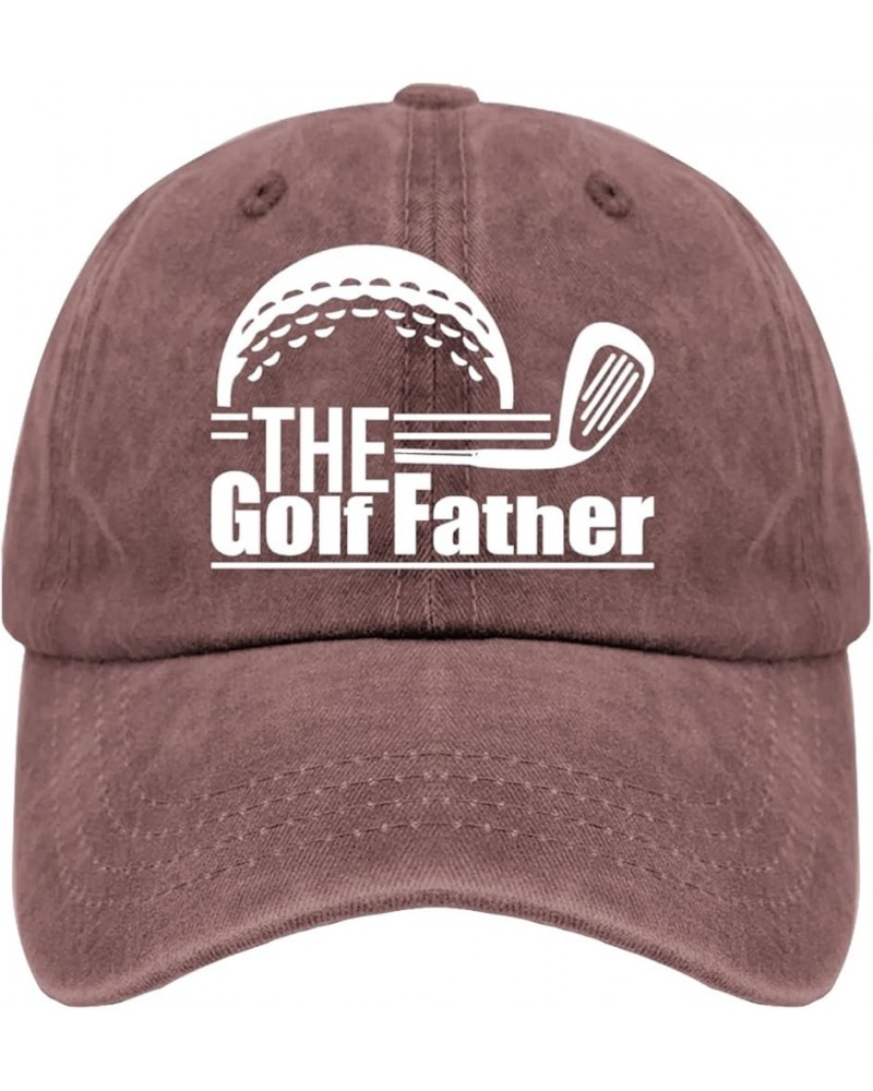 The Golf Father Golf Hat Hunting Hat Pigment Black Hat for Men Gifts for Women Sun Caps Wine Red $9.87 Cowboy Hats