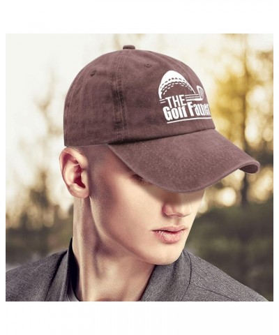 The Golf Father Golf Hat Hunting Hat Pigment Black Hat for Men Gifts for Women Sun Caps Wine Red $9.87 Cowboy Hats