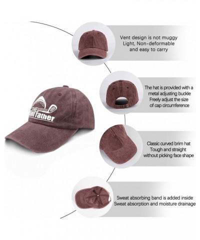 The Golf Father Golf Hat Hunting Hat Pigment Black Hat for Men Gifts for Women Sun Caps Wine Red $9.87 Cowboy Hats