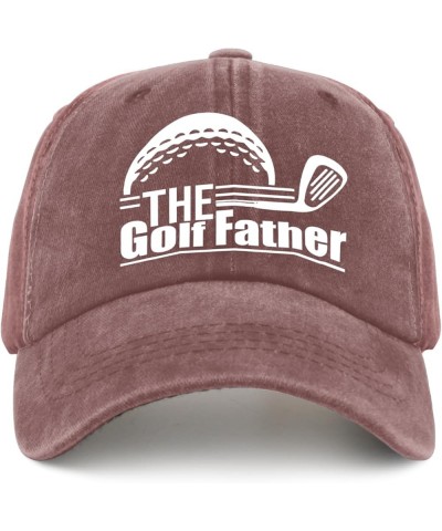 The Golf Father Golf Hat Hunting Hat Pigment Black Hat for Men Gifts for Women Sun Caps Wine Red $9.87 Cowboy Hats