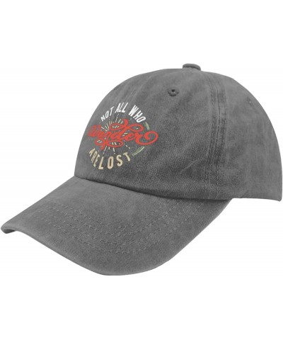 Not All Who Wander are Lost Beach Hat Fish Hat Running Hat Gifts for Her Baseball Cap Pigment Gray $10.38 Sun Hats