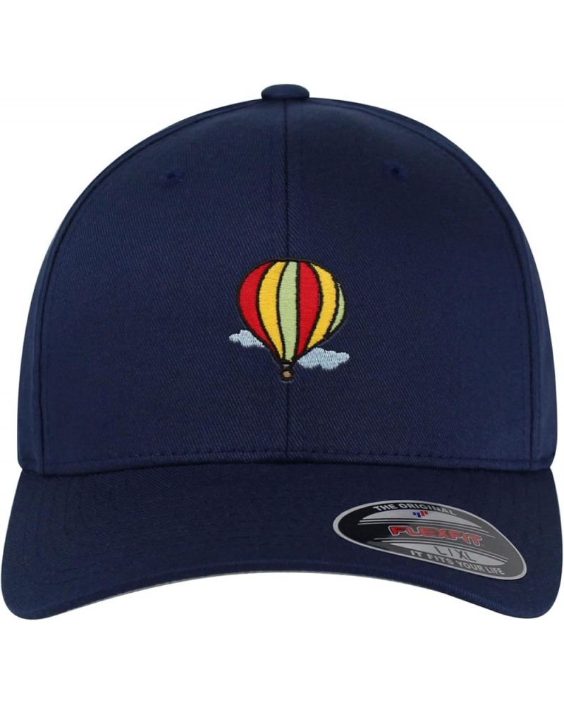 Flexfit Hot Air Ballon Embroidered Baseball Cap Travel Sky Navy $14.99 Baseball Caps