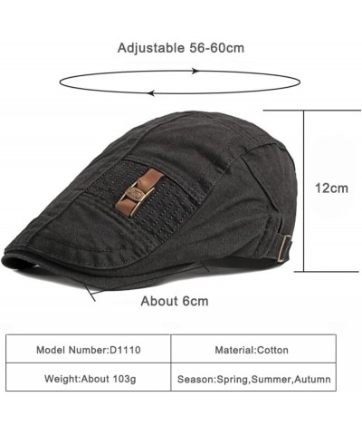 Spring Summer Casual Men's Hat Cotton Retro Berets Hat Herringbone Newsboy Caps Solid Duckbill Ivy Flat Cap C3 $15.69 Newsboy...