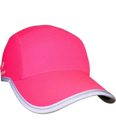 Women's Performance Reflective Race Hat Baseball Cap for Running and Outdoor Lifestyle Neon Pink $14.49 Baseball Caps