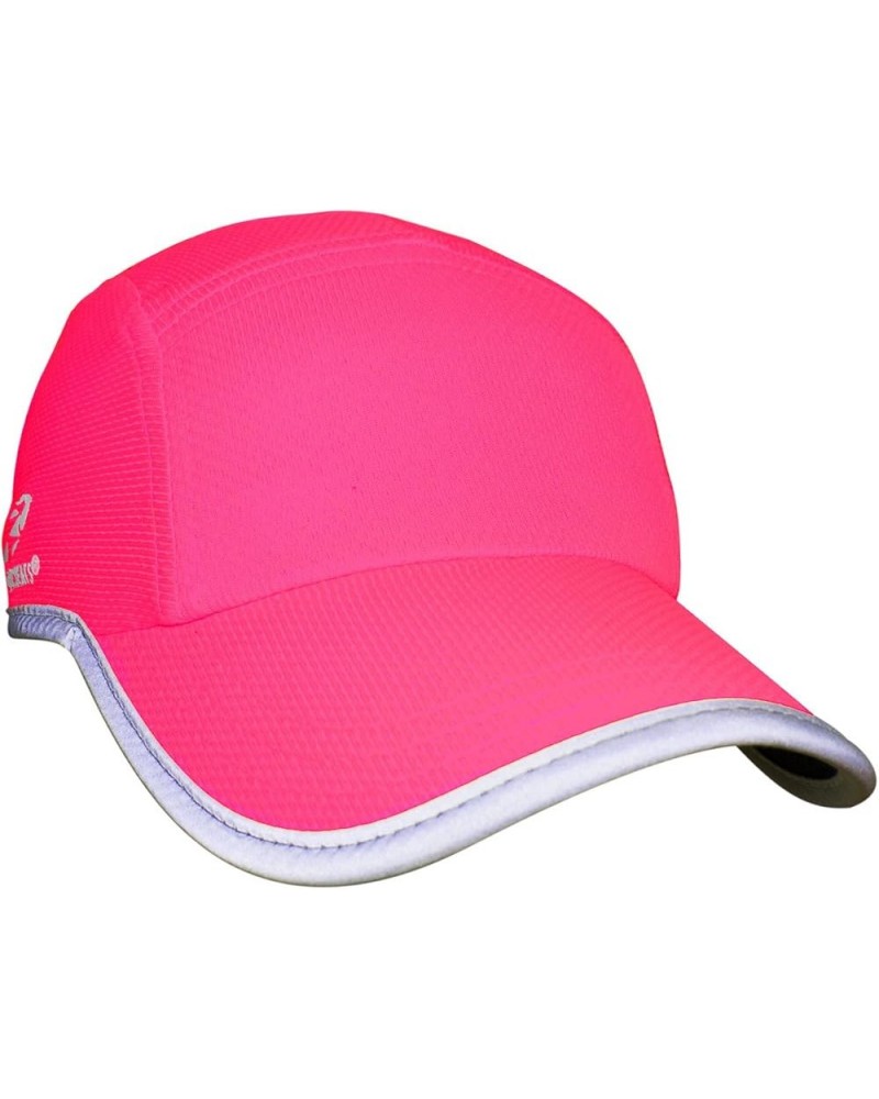 Women's Performance Reflective Race Hat Baseball Cap for Running and Outdoor Lifestyle Neon Pink $14.49 Baseball Caps