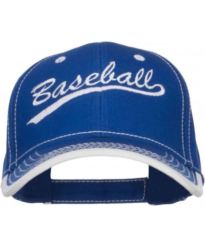 Baseball Embroidered Cotton Structured Cap Royal White $16.03 Baseball Caps