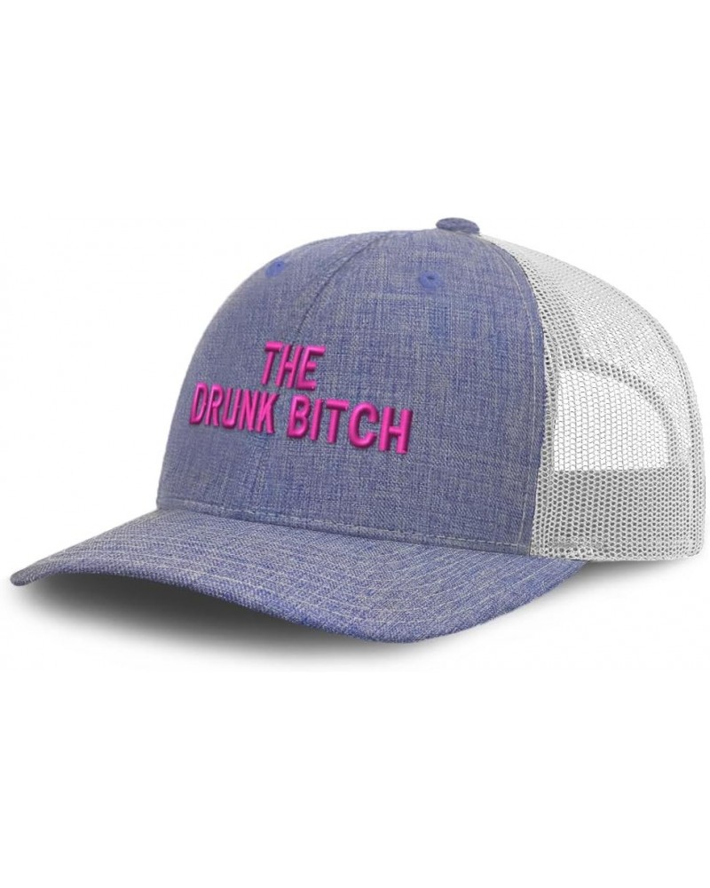 Trucker Baseball Cap The Drunk Bitch Cotton Dad Hats for Men & Women Heather Blue White $11.76 Baseball Caps