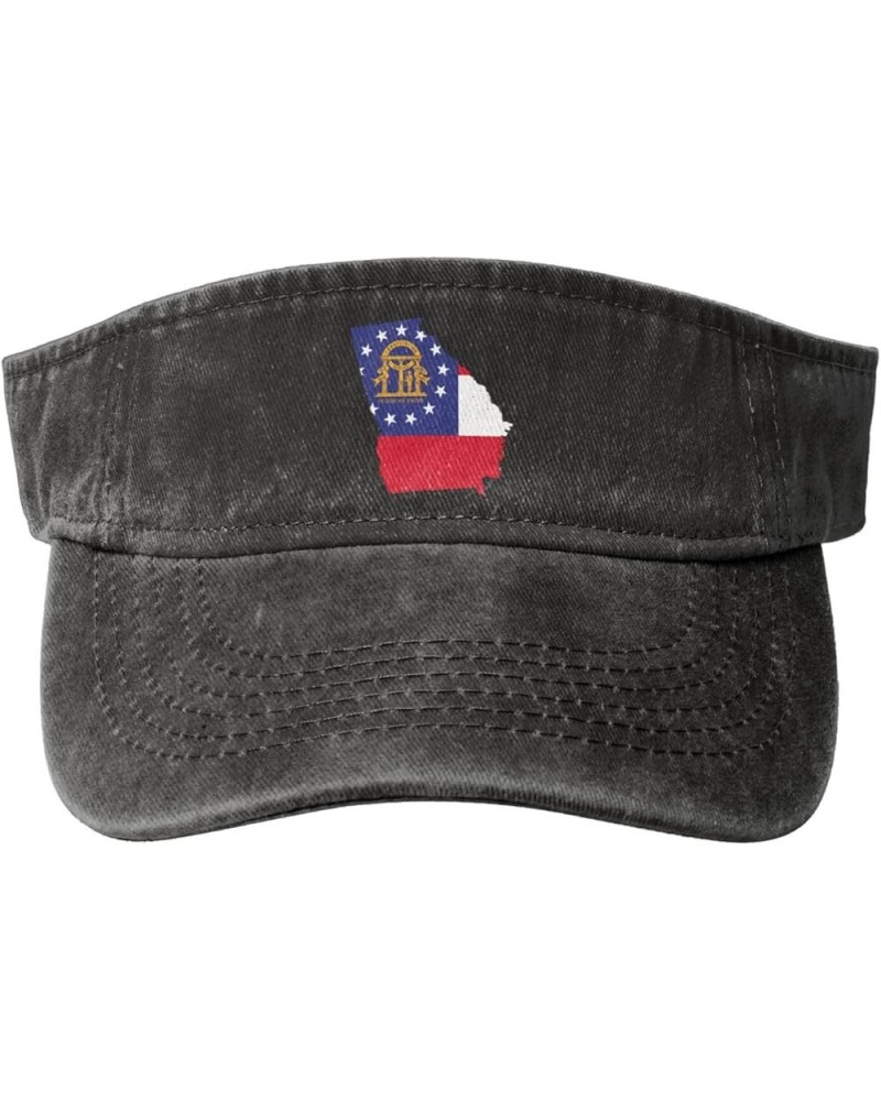 Georgia Terrain Map Sun Hat Sun Visor Hats for Women Men Baseball Cap Golf Hats Black $11.12 Visors