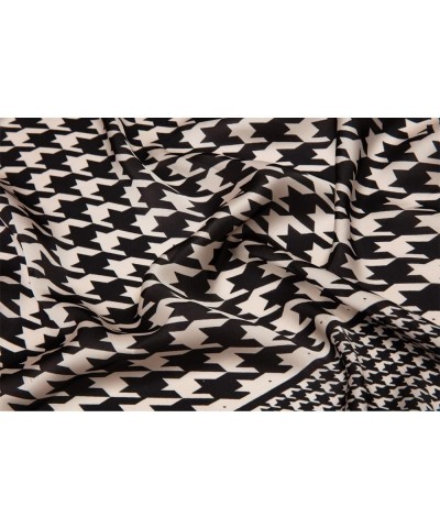 35" Silk Like Scarf Women's Large Satin Square Sunscreen Hair Scarves Wraps Headscarf for Sleeping 32 Houndstooth $9.53 Scarves