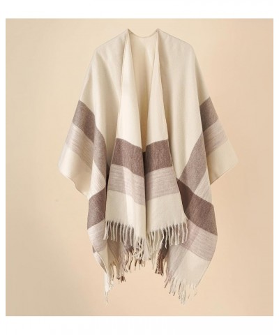 Women's Winter Blanket Scarf Shawl Wrap Poncho Cape Open Front Cardigan Shawls Beige4 $17.69 Scarves