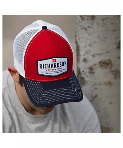 Richardson Unisex 172 Trucker Pulse Sportmesh R-Flex Baseball Cap White/Col. Blue/Navy $10.54 Baseball Caps