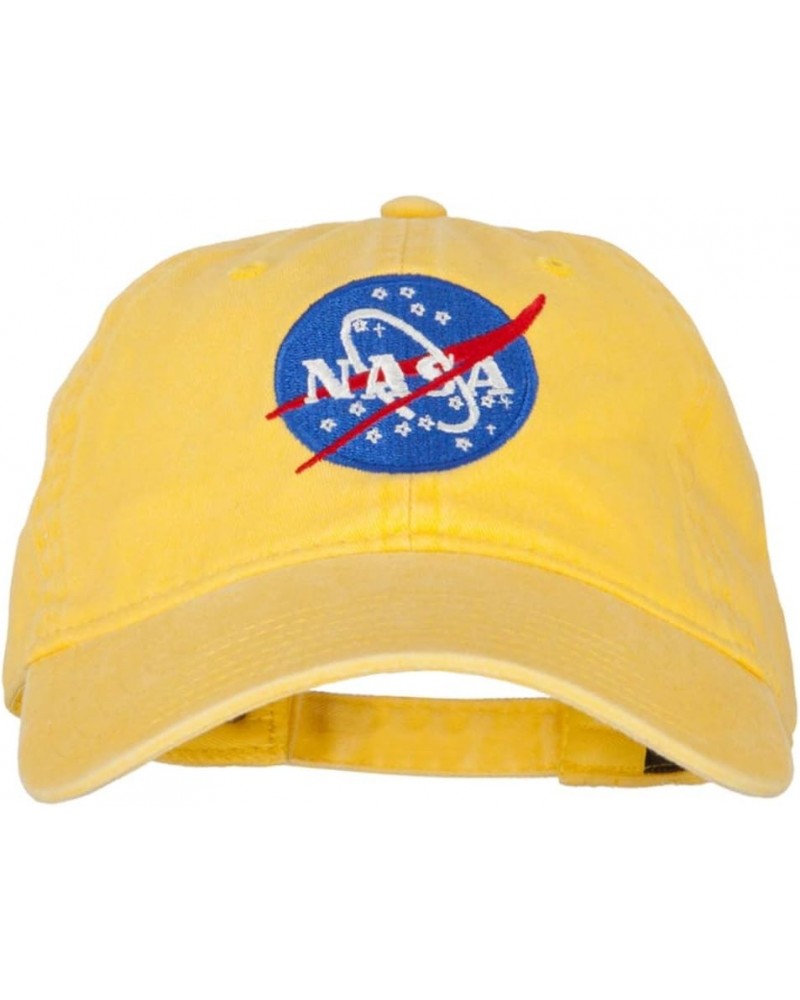 NASA Insignia Embroidered Pigment Dyed Cap Bright Yellow $21.86 Baseball Caps