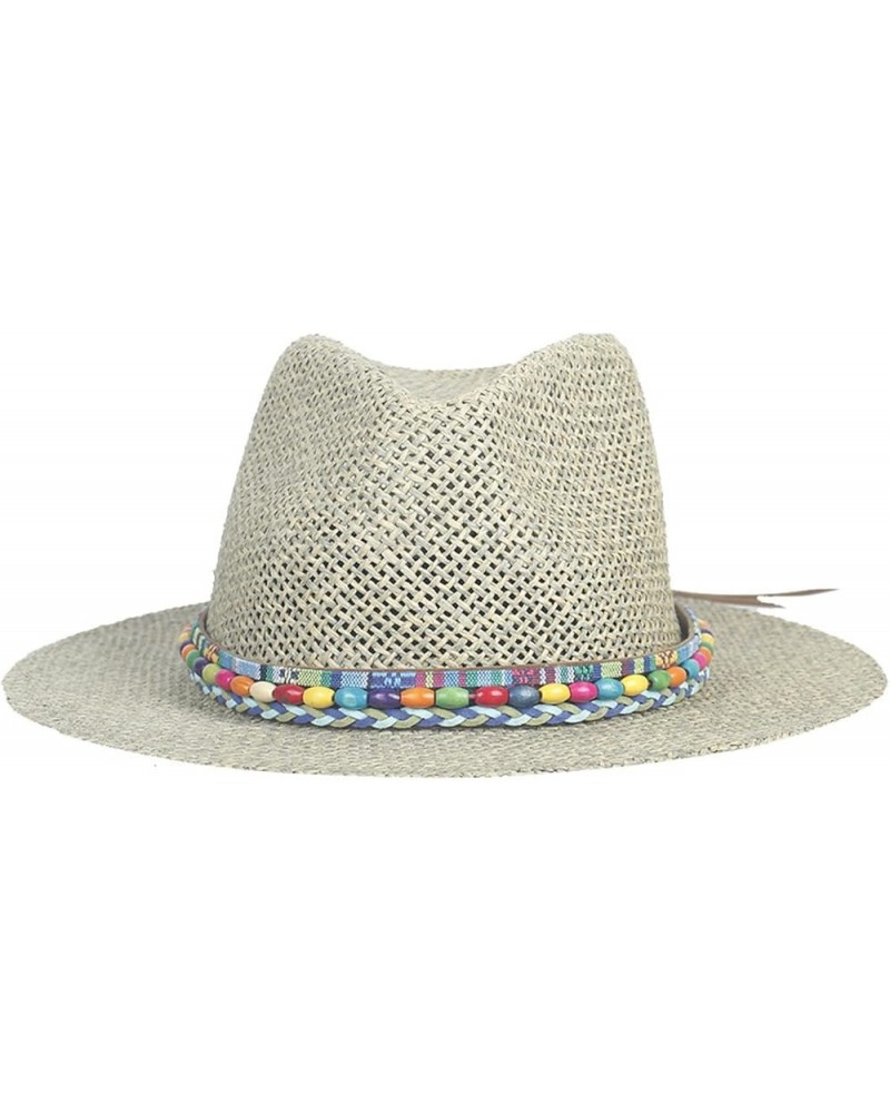 Fashionable Fedoras Hats Wide-Brim Panama Beach Sun Hat Summer Straw Hat Cap for Women Men Costume Accessories 15 $16.34 Fedoras