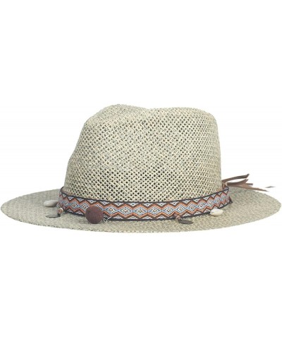 Fashionable Fedoras Hats Wide-Brim Panama Beach Sun Hat Summer Straw Hat Cap for Women Men Costume Accessories 15 $16.34 Fedoras