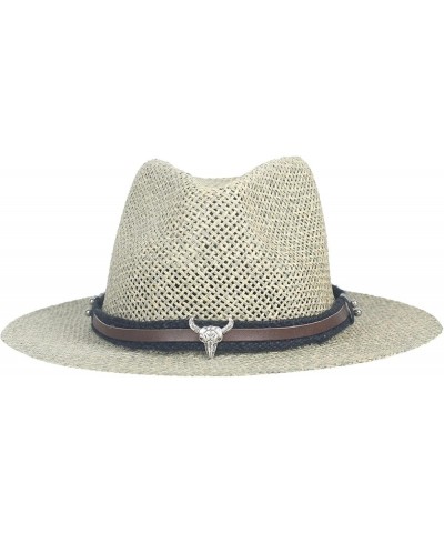 Fashionable Fedoras Hats Wide-Brim Panama Beach Sun Hat Summer Straw Hat Cap for Women Men Costume Accessories 15 $16.34 Fedoras