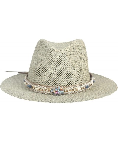 Fashionable Fedoras Hats Wide-Brim Panama Beach Sun Hat Summer Straw Hat Cap for Women Men Costume Accessories 15 $16.34 Fedoras