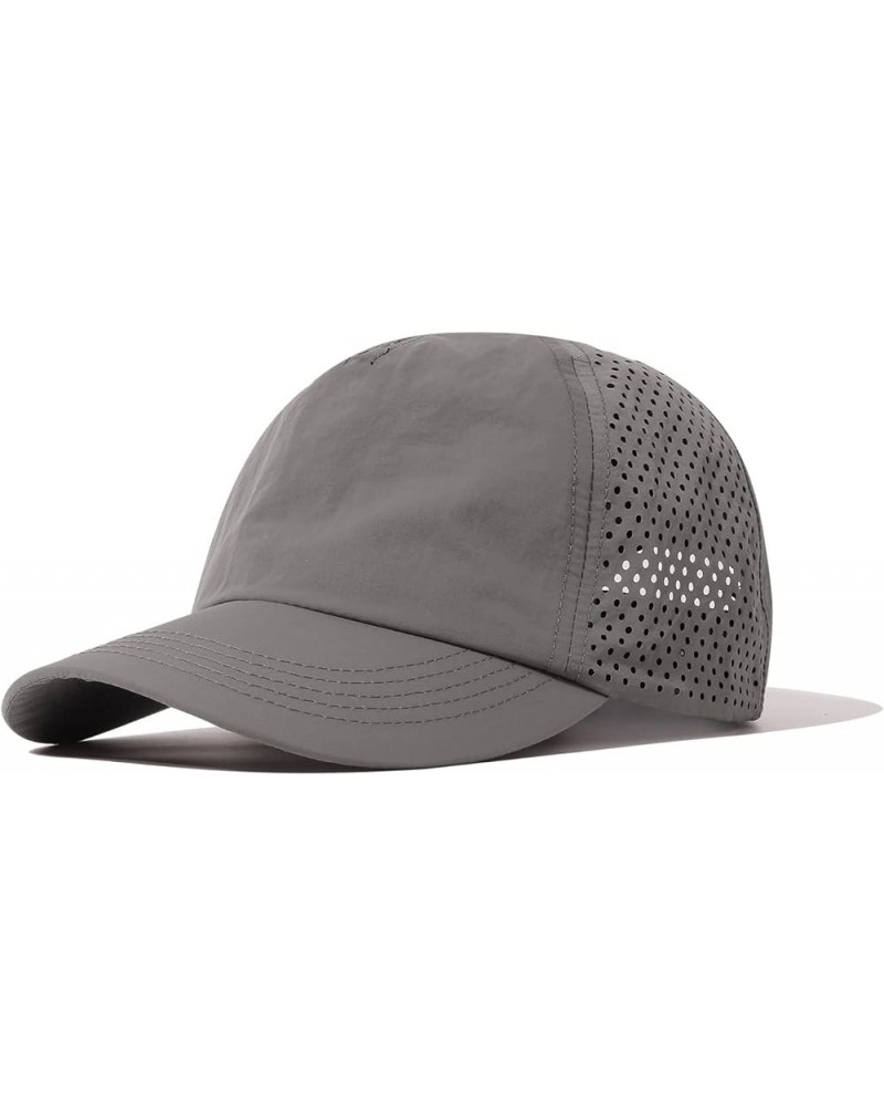 Quick Dry Mesh Baseball Cap Ultra Thin Trucker Fitted Hat Breathable Golf Dad Hat Plain Outdoor Running Hats Grey-wbbc7 $11.5...