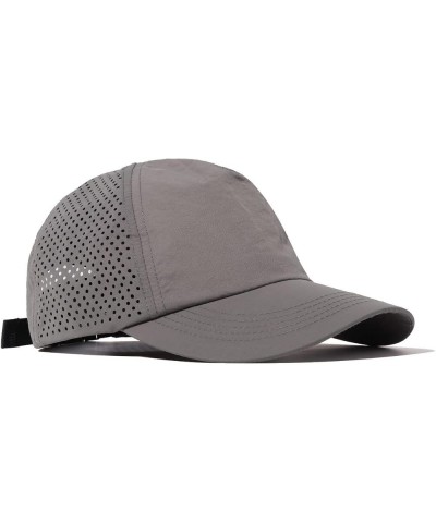 Quick Dry Mesh Baseball Cap Ultra Thin Trucker Fitted Hat Breathable Golf Dad Hat Plain Outdoor Running Hats Grey-wbbc7 $11.5...