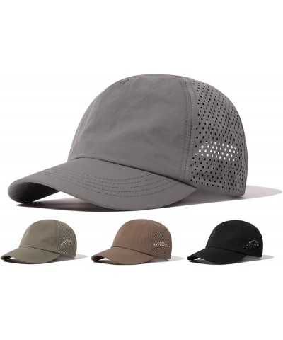 Quick Dry Mesh Baseball Cap Ultra Thin Trucker Fitted Hat Breathable Golf Dad Hat Plain Outdoor Running Hats Grey-wbbc7 $11.5...