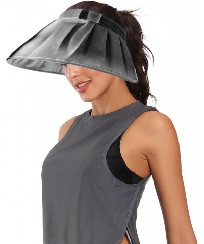 Women's Sun Visor Hat Vintage-Black-White-Chess-King Wide Brim Beach Hat Ponytail Summer Beach Hat $16.03 Sun Hats