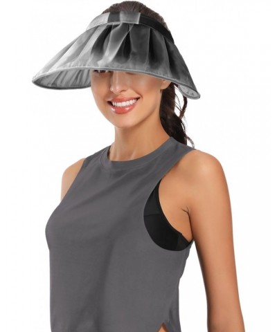 Women's Sun Visor Hat Vintage-Black-White-Chess-King Wide Brim Beach Hat Ponytail Summer Beach Hat $16.03 Sun Hats