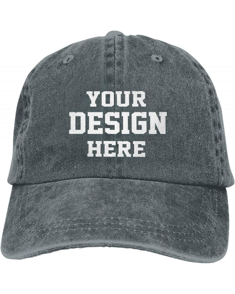 Custom Hat Add Your Text Photo Name Unisex Custom Cowboy Hat Classic Personalized Baseball Cap Sun Hat Deep Heather $8.65 Bas...