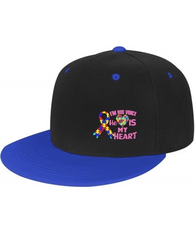 90s Hip hop Baseball Cap Unisex Adjustable Snapback hat I Am His Voice He is My Heart Autism Blue $12.63 Baseball Caps