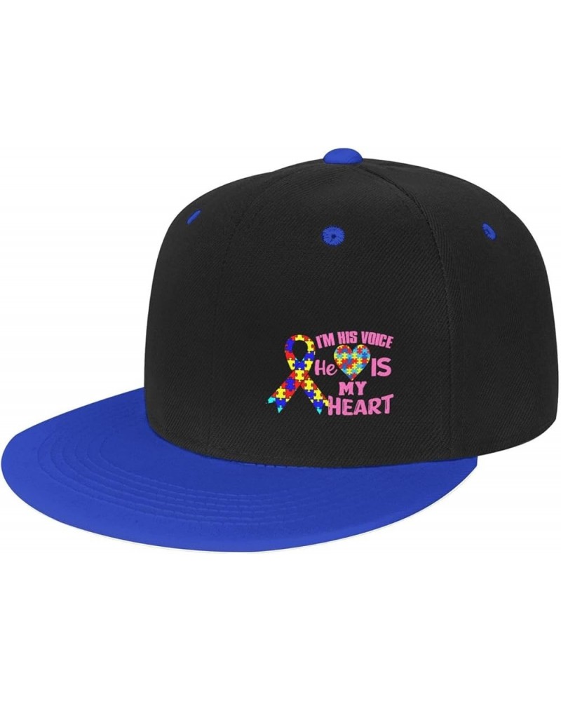 90s Hip hop Baseball Cap Unisex Adjustable Snapback hat I Am His Voice He is My Heart Autism Blue $12.63 Baseball Caps