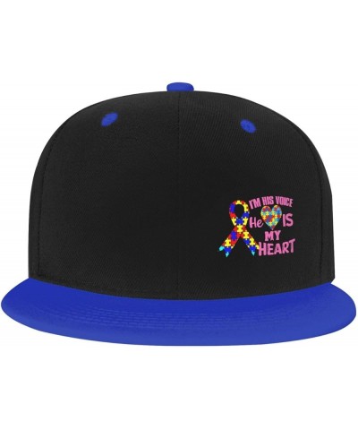 90s Hip hop Baseball Cap Unisex Adjustable Snapback hat I Am His Voice He is My Heart Autism Blue $12.63 Baseball Caps