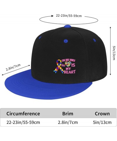 90s Hip hop Baseball Cap Unisex Adjustable Snapback hat I Am His Voice He is My Heart Autism Blue $12.63 Baseball Caps