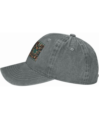 Pine Cone Border Black Printed Unisex Denim Baseball Cap Adjustable Fitted Ball Hat Adult Casual Casquette Gray $9.91 Basebal...