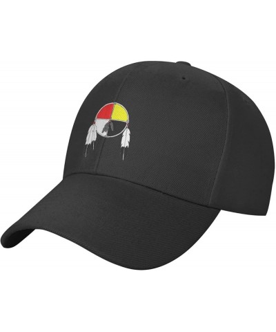 Native American Art Medicine Wheel Baseball Cap Golf Dad Hat Adjustable Low Profile Sports Cap Black $14.33 Baseball Caps