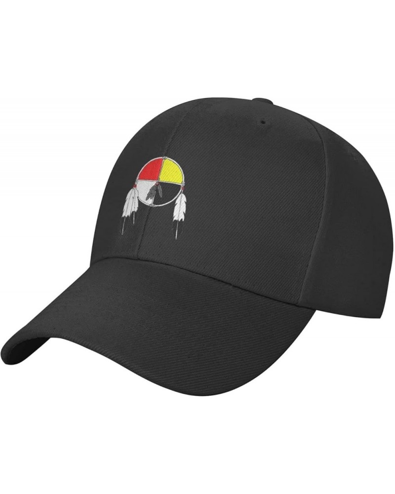 Native American Art Medicine Wheel Baseball Cap Golf Dad Hat Adjustable Low Profile Sports Cap Black $14.33 Baseball Caps